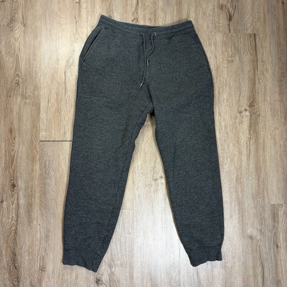 Uniqlo Sherpa Lined Sweatpants Gray Mens Large Cotton Blend Relaxed Tapered 3130